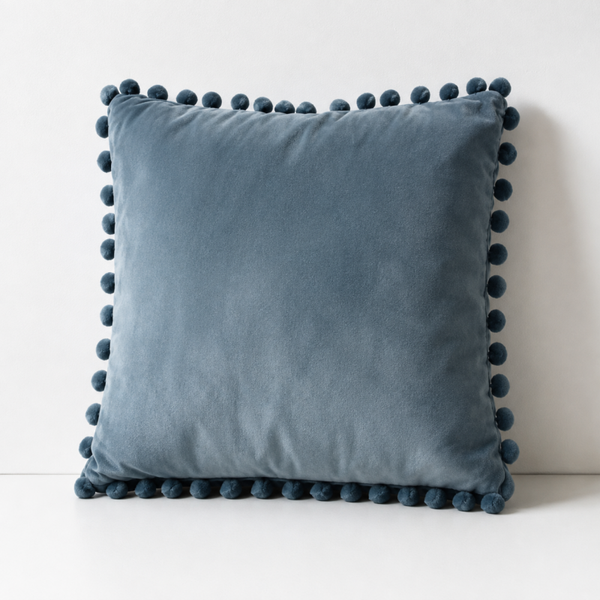Blauw velvet sierkussen