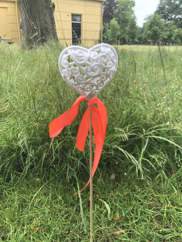 Witte harten op een stok set