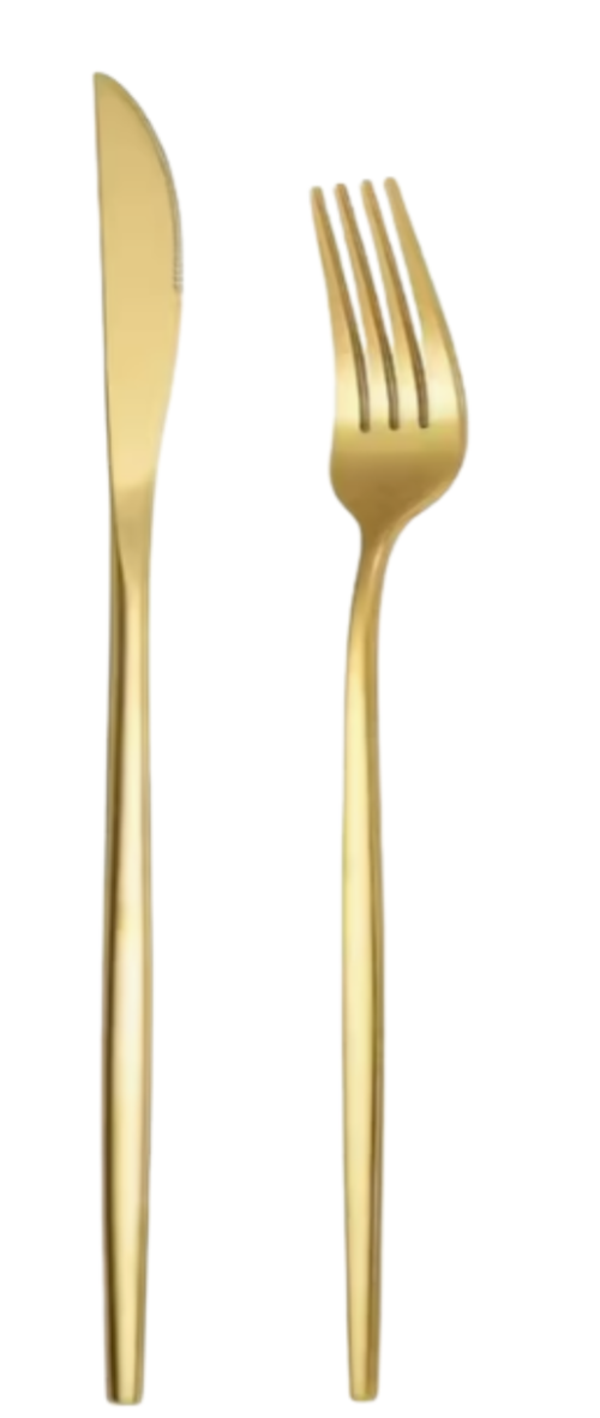 Bestekset goud glanzend - 2 delig