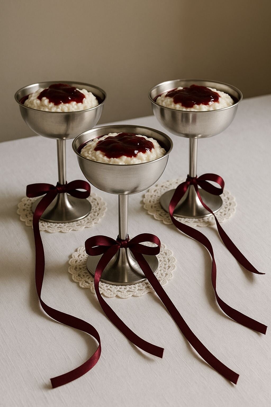 Dessertcoupe op voet - zilver