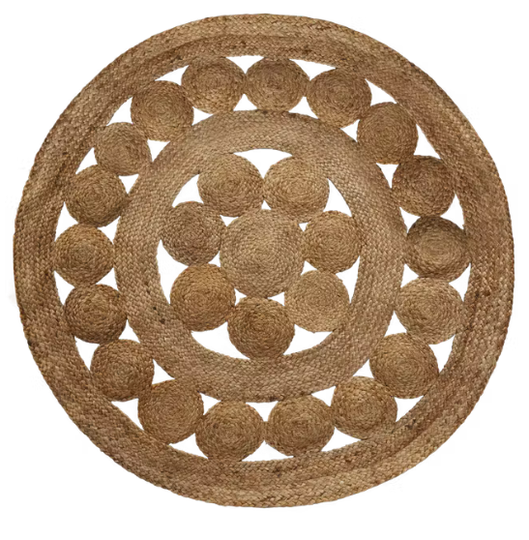 Jute vloerkleed opengewerkt groot