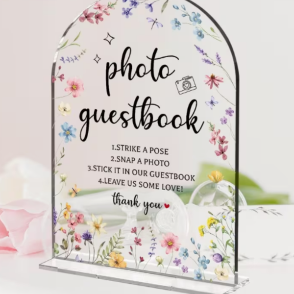 Tekstbord 'Photo guestbook'
