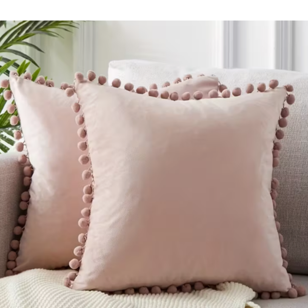 Roze velvet sierkussen