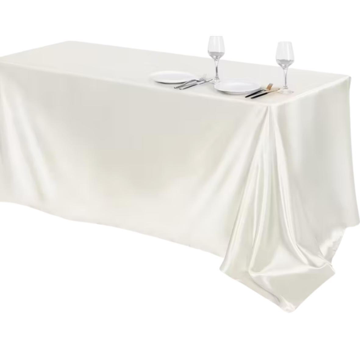 Tafelkleed satijn ivoor