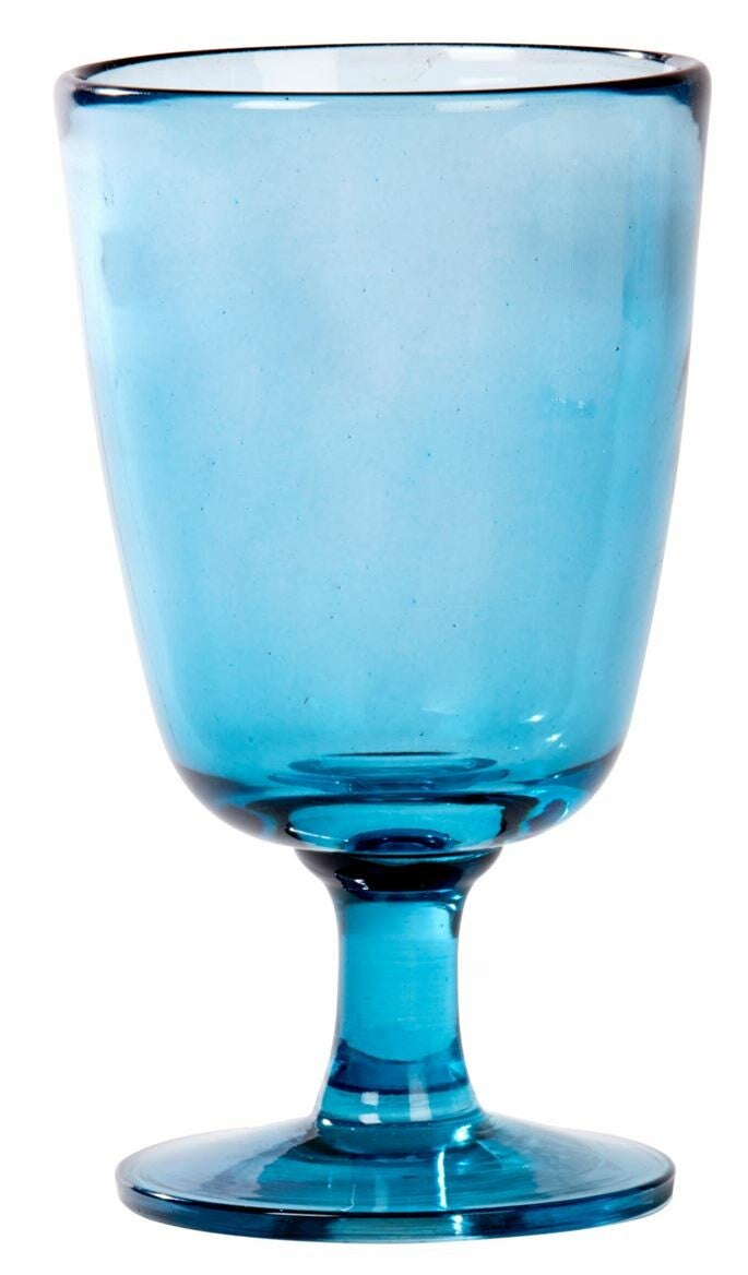 Blauw wijnglas