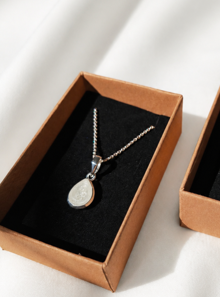 Breastmilk 'Milk Drop'  Necklace - Sterling Silver