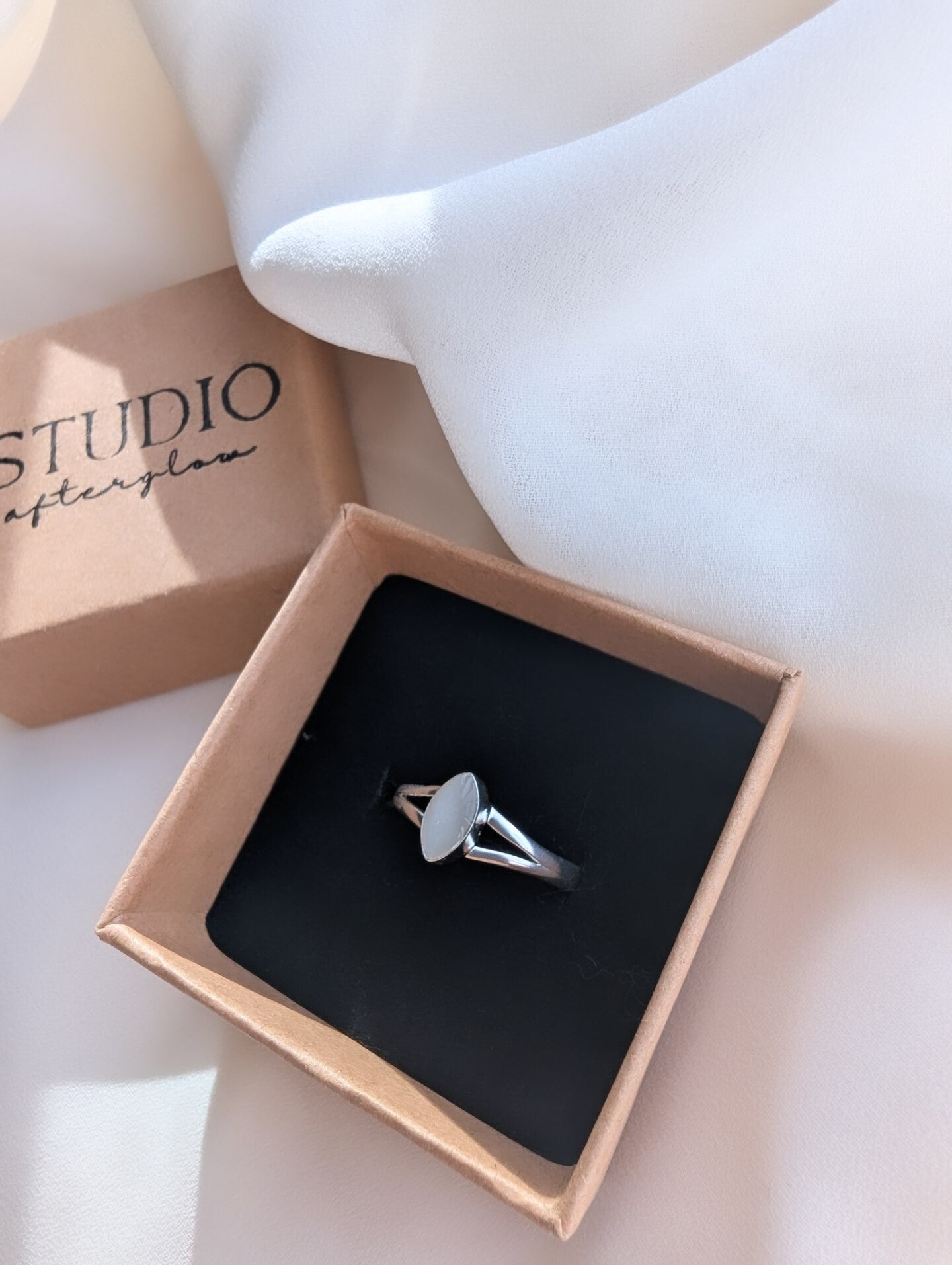 Cremation Ashes Double Band Marquise Ring - Sterling Silver