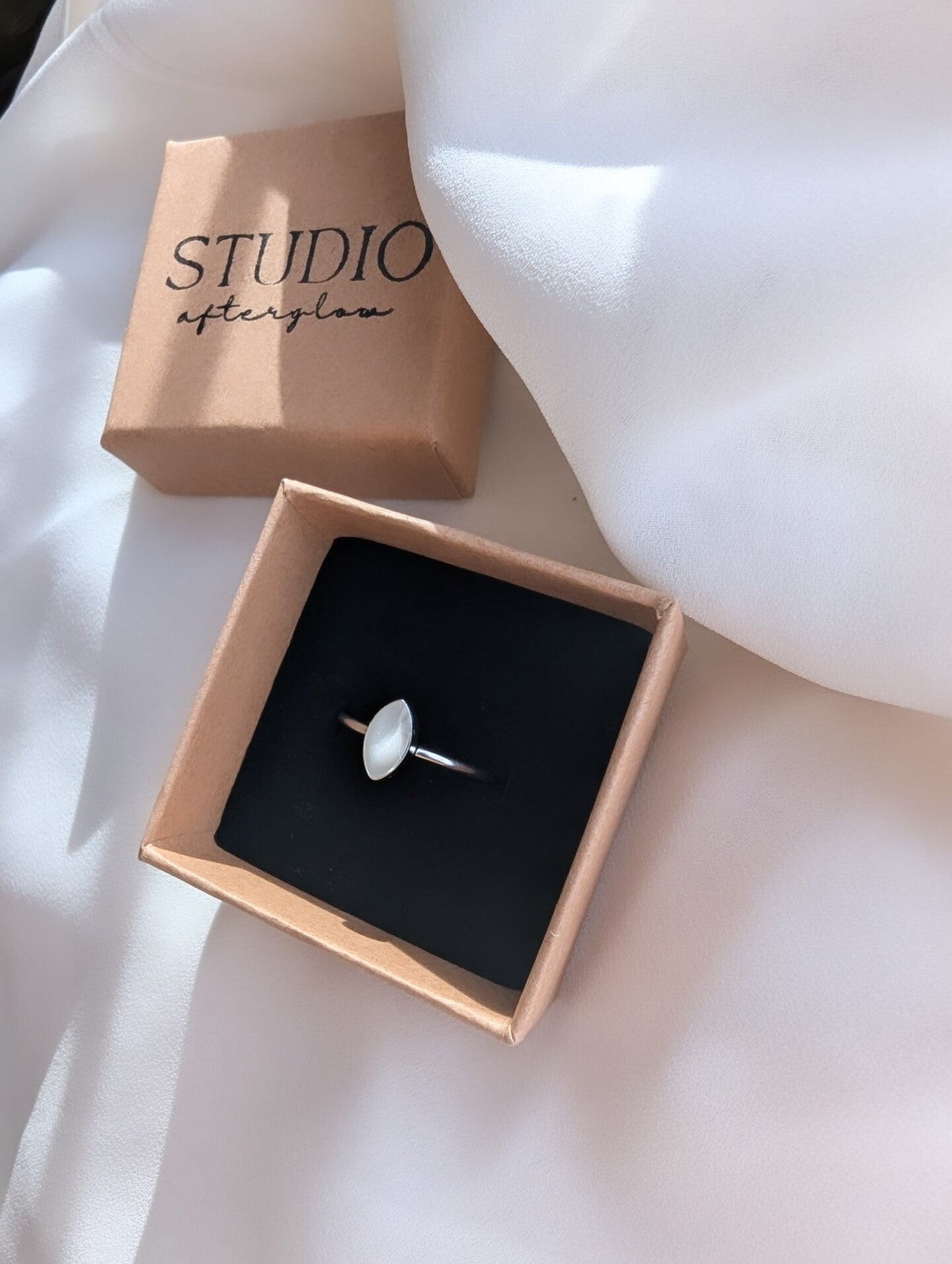 Sterling Silver Breastmilk Marquise Ring
