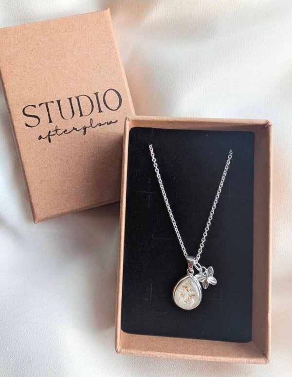 Cremation Ashes 'Tear Drop' Necklace - Sterling Silver