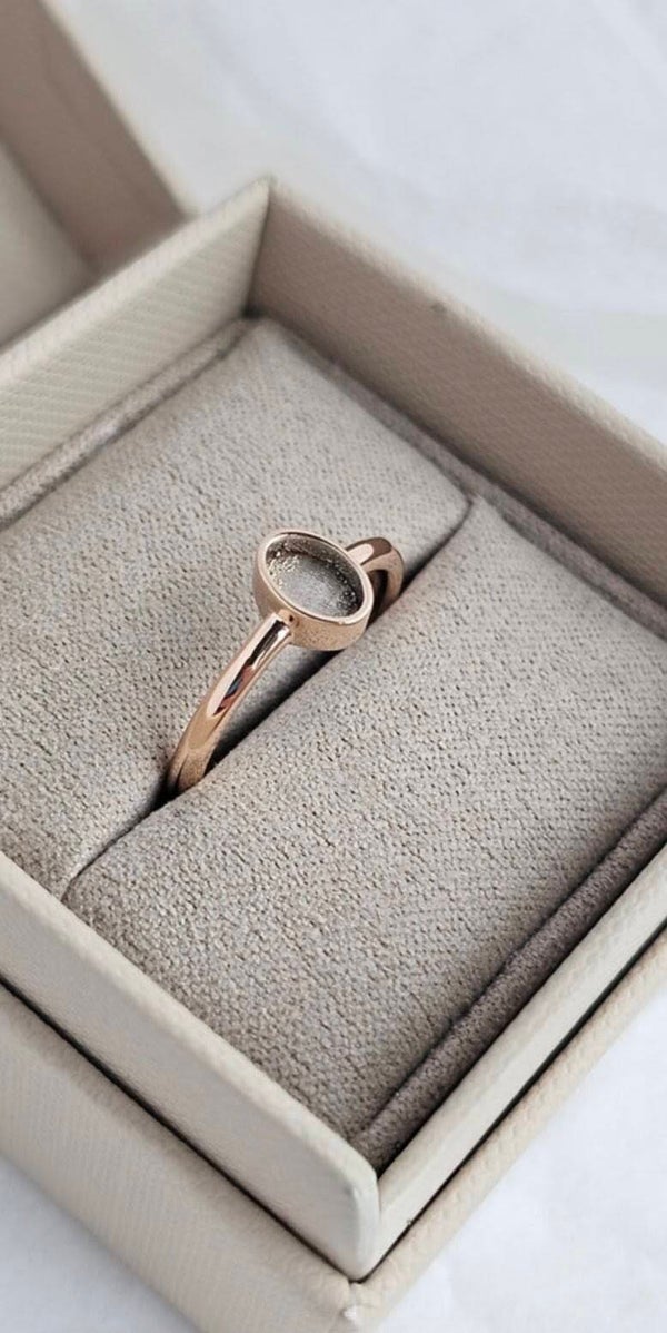 9ct Solid Gold Oval Breast Milk Keepsake Ring
