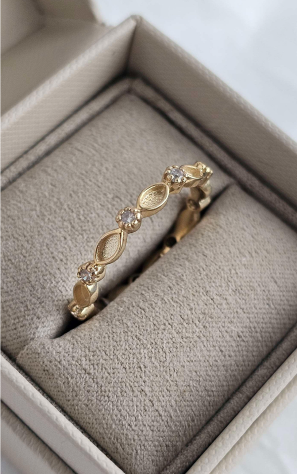 Breastmilk Eternity Gemstone Band 9ct Solid Gold