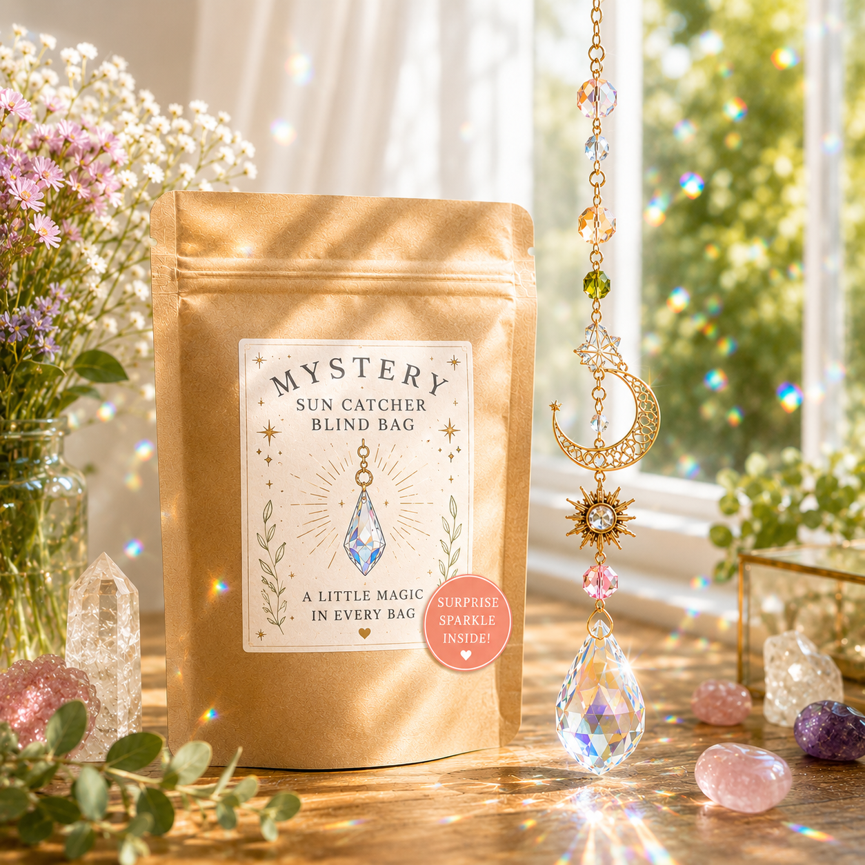Mystery Sun Catcher Blind Bag -Catch the light. Embrace the mystery. Let the universe choose your sparkle
