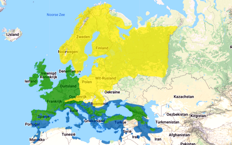 Heggenmus leefgebied