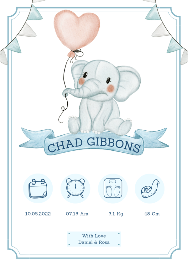 Geboorte kaartje jongen