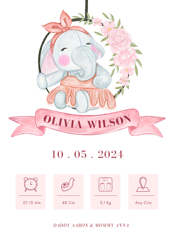 Geboorte kaartje meisje