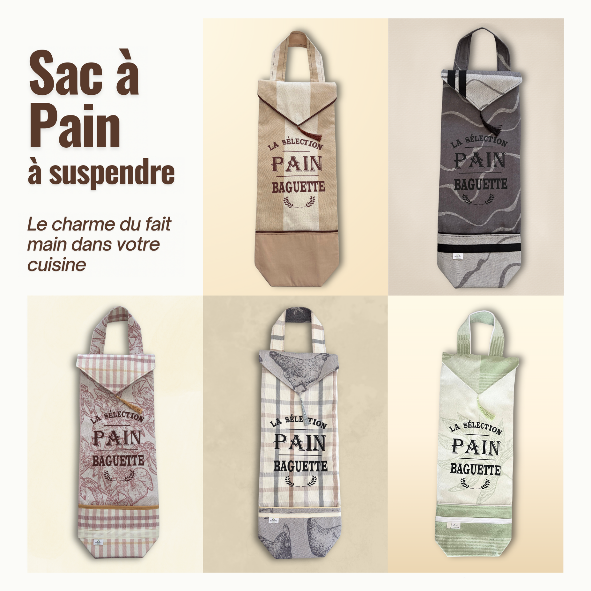 Sac à pain à suspendre - plusieurs modèles
