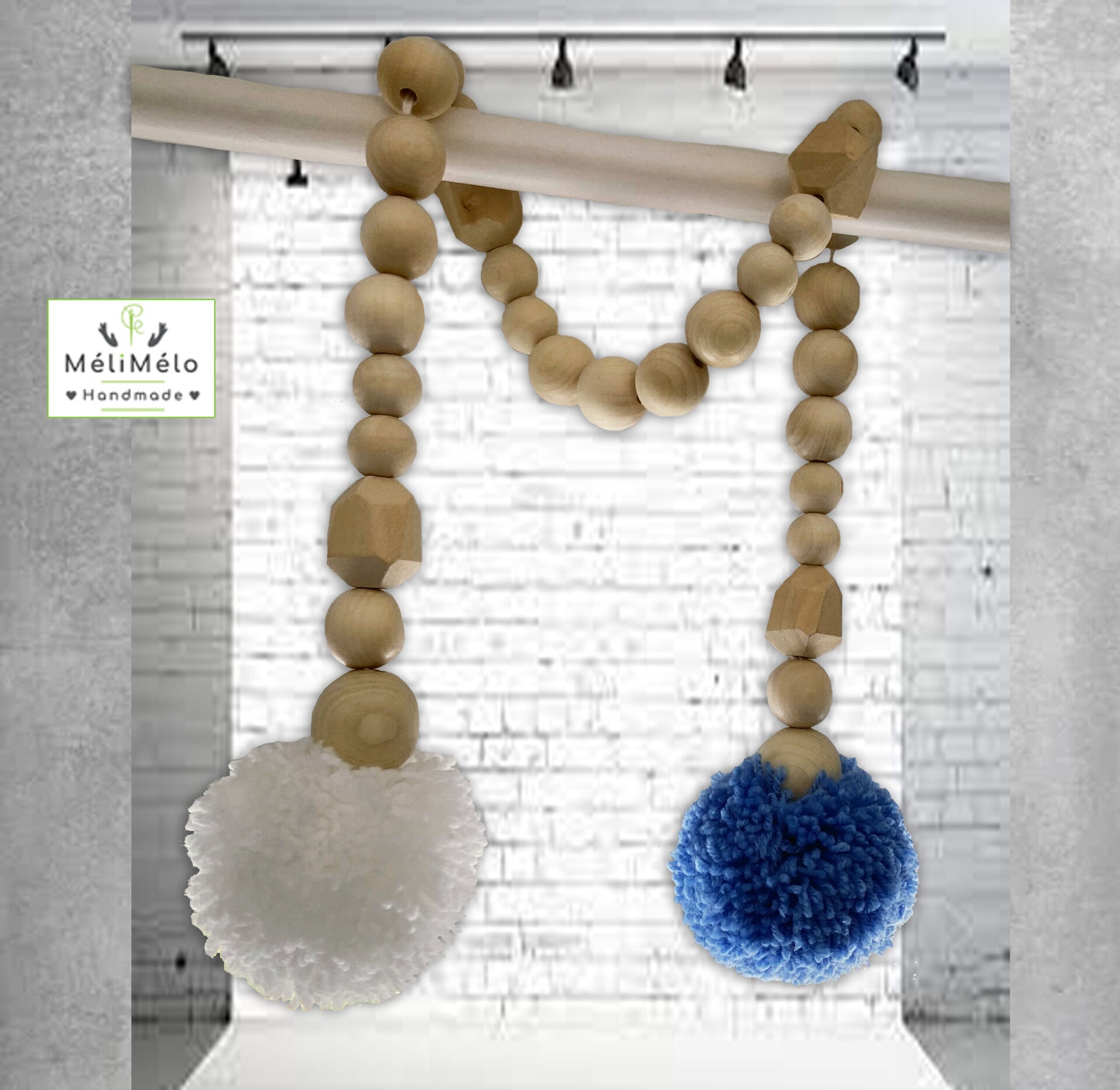 Guirlande de perles en bois