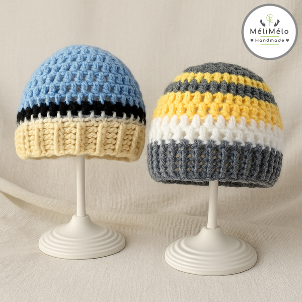 Bonnet au crochet - plusieurs coloris