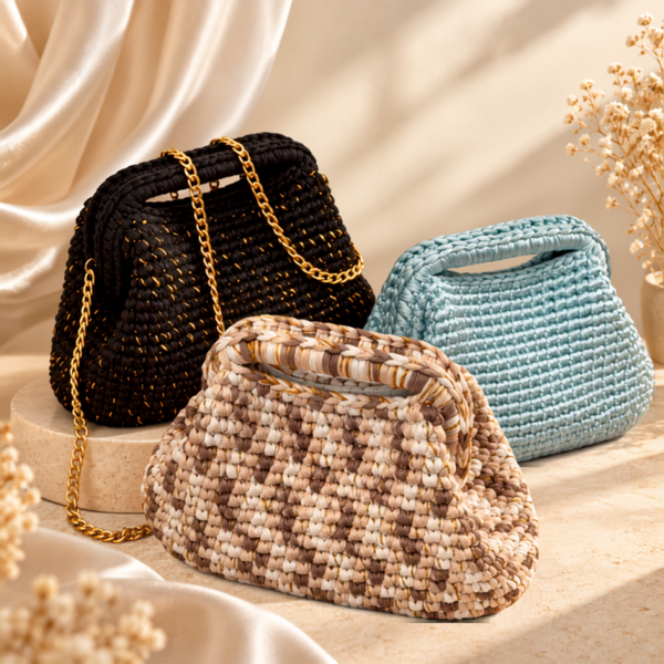 Mlle Panache – Sac à main chic au crochet – 2 formats & plusieurs coloris