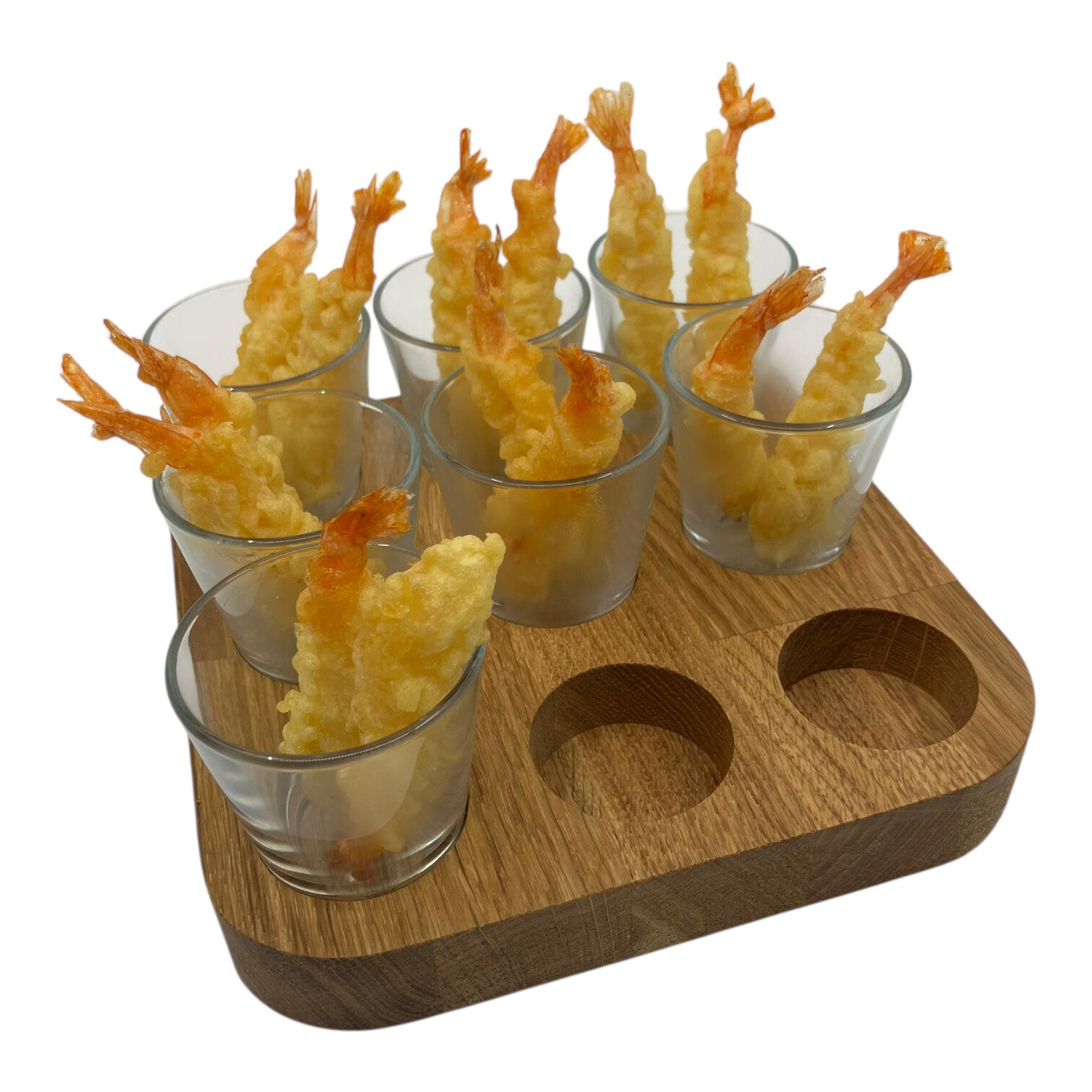 Appetizer tray with glasses