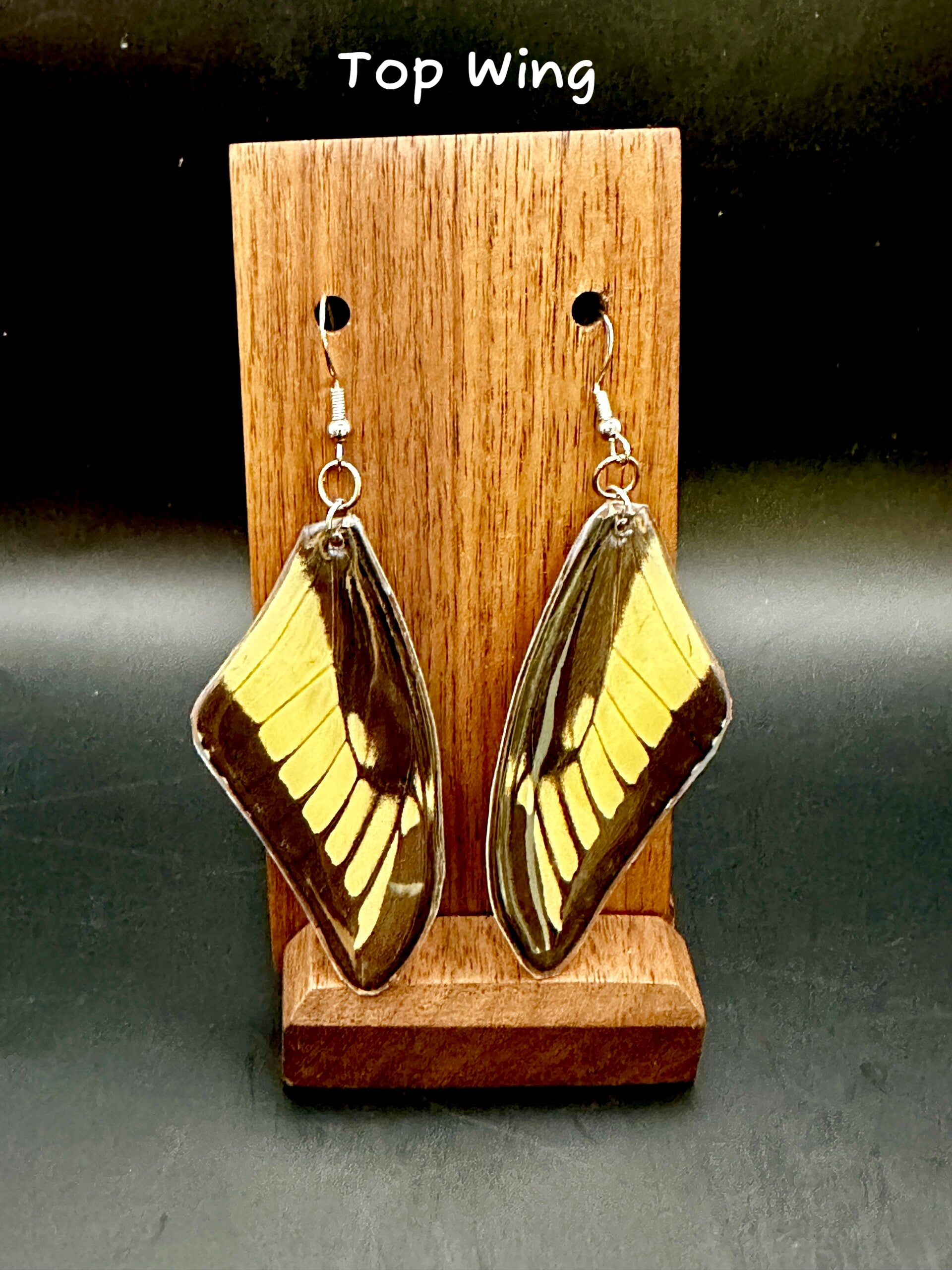 King Yellow Swallowtail Wing Earrings