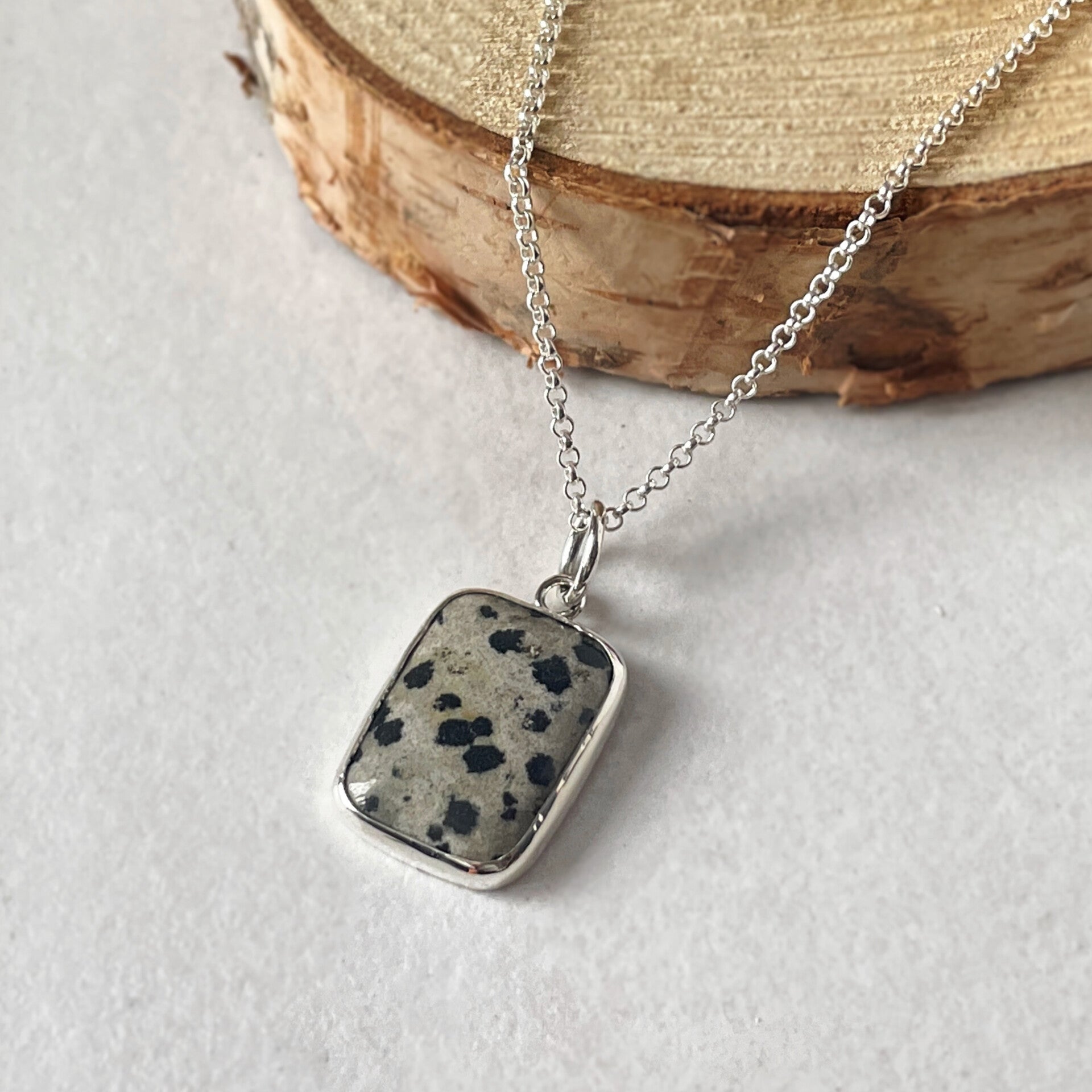 Dalmatian jasper pendant