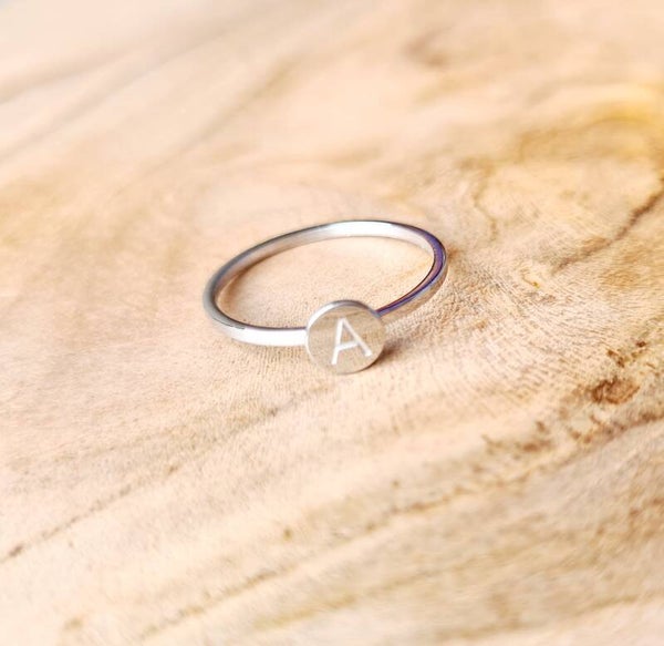RVS Ring - 'A' zilver