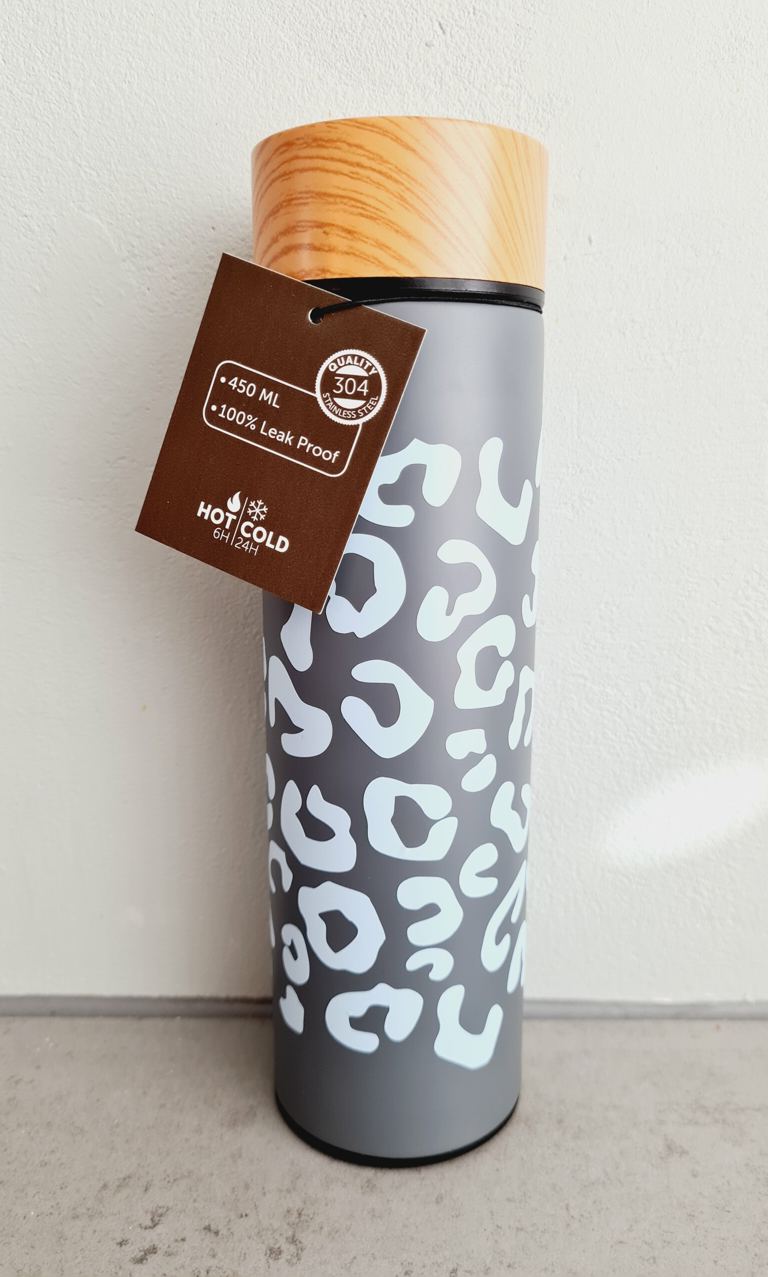 Thermosbeker Antraciet - Lichtblauw Panter