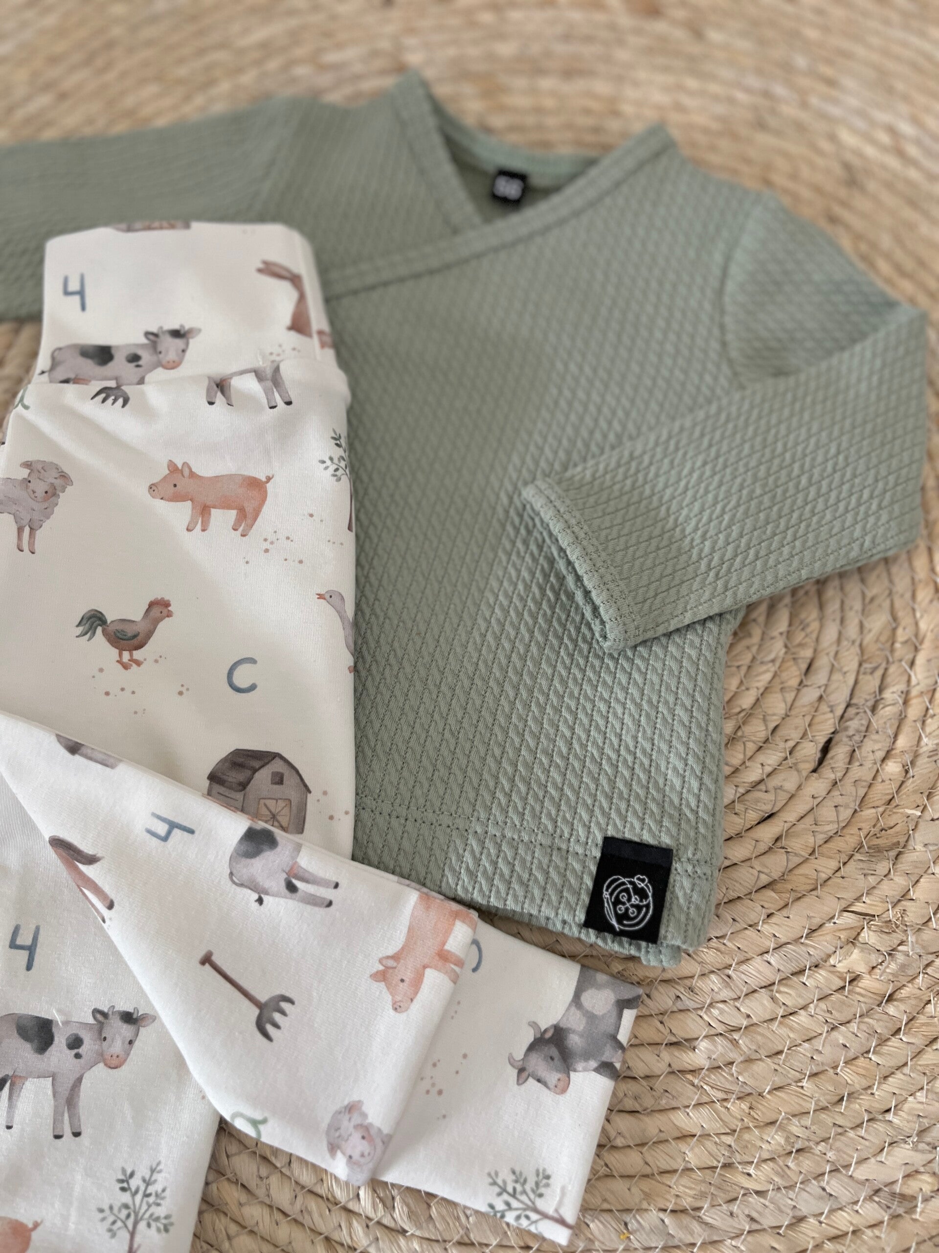 Overslagshirt - Kabel vintage groen