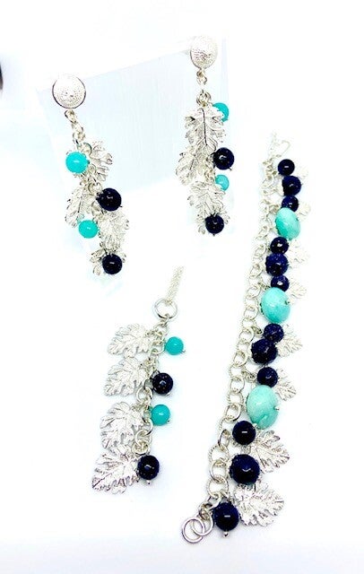 Set Parra con piedras colgantes