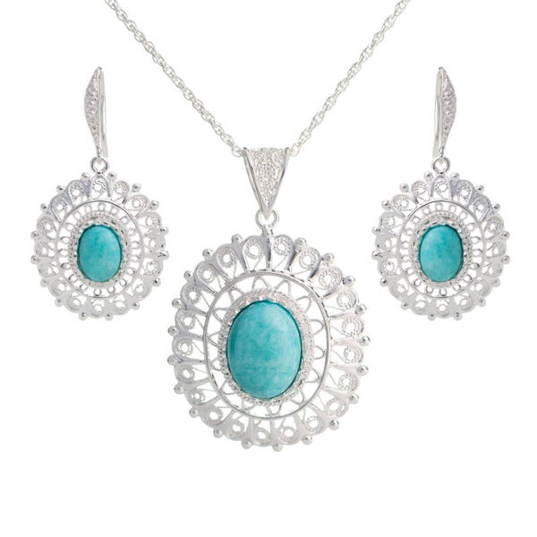 Set oval grande filigrana