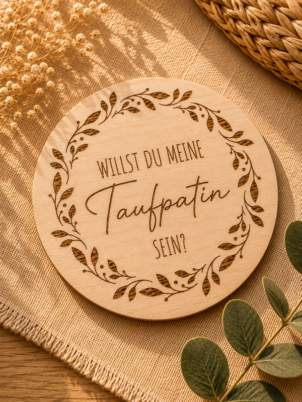 Schild - Willst du meine Taufpatin sein?
