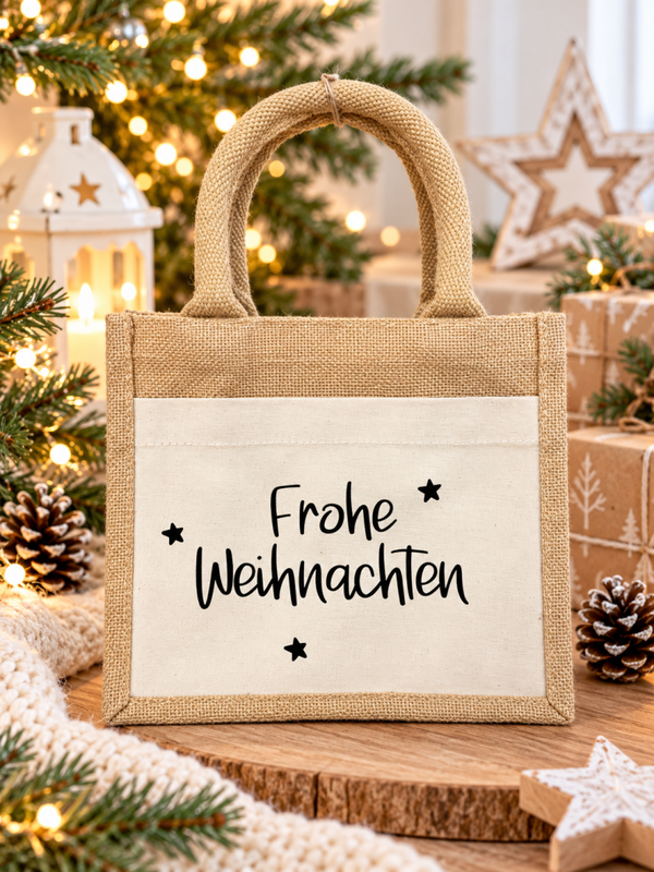 Jutetasche - Frohe Weihnachten