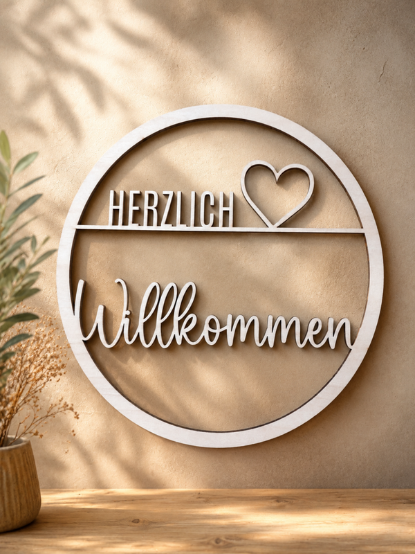 Schild - Herzlich Willkommen