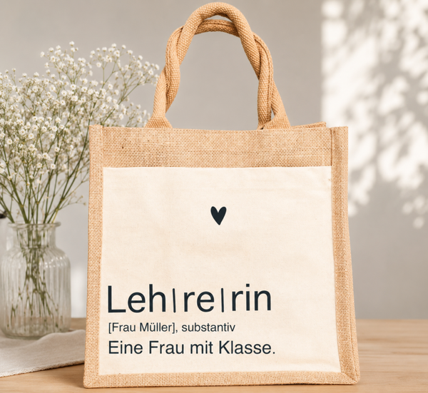 Jutetasche - Lehrerin