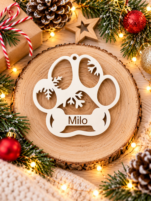 Weihnachtskugel mit Tiername