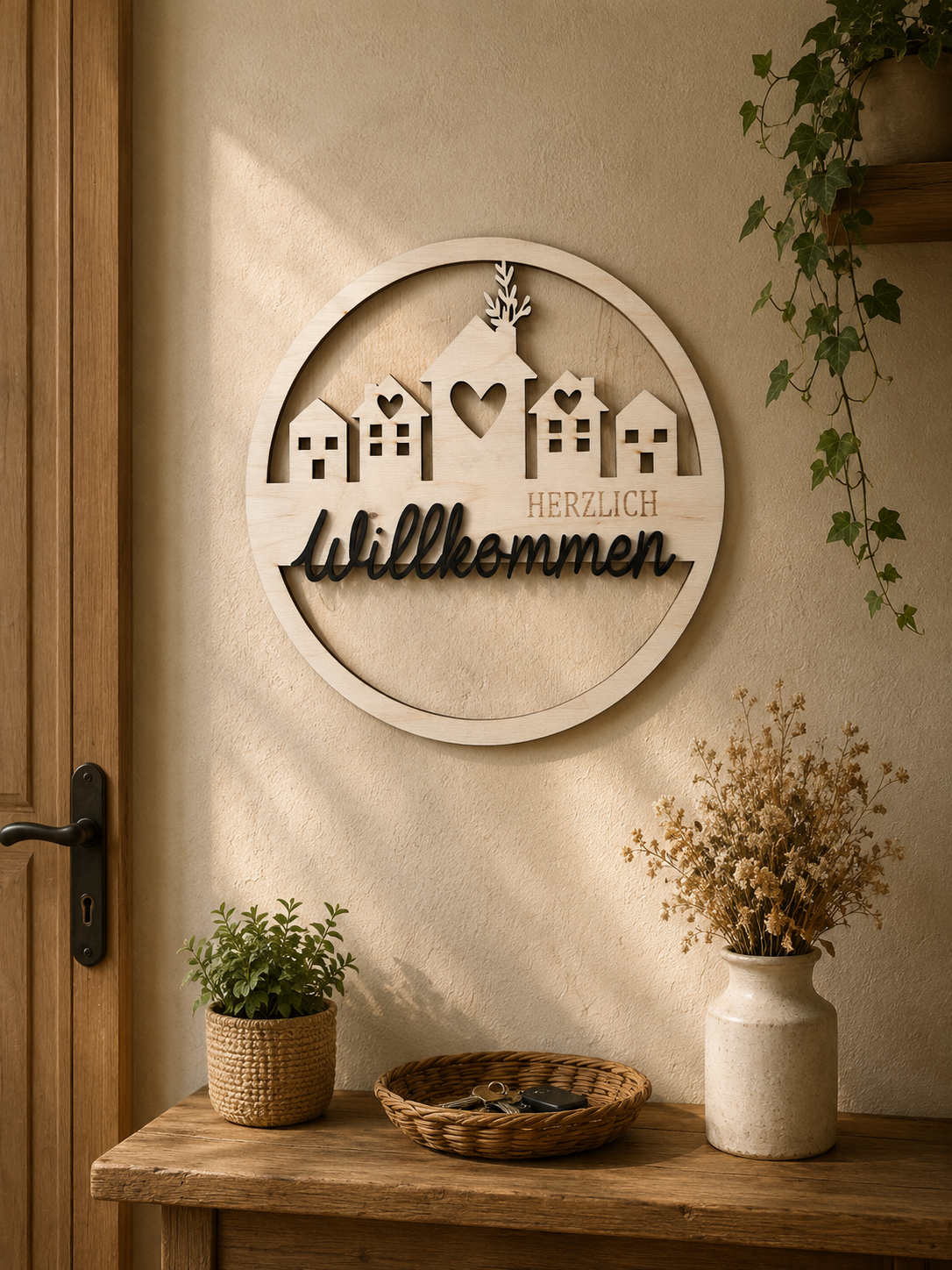 Schild - Herzlich Willkommen