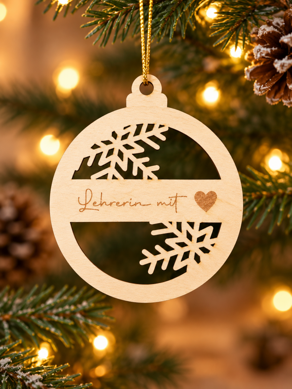 Weihnachtskugel aus Holz - …….. mit 🖤