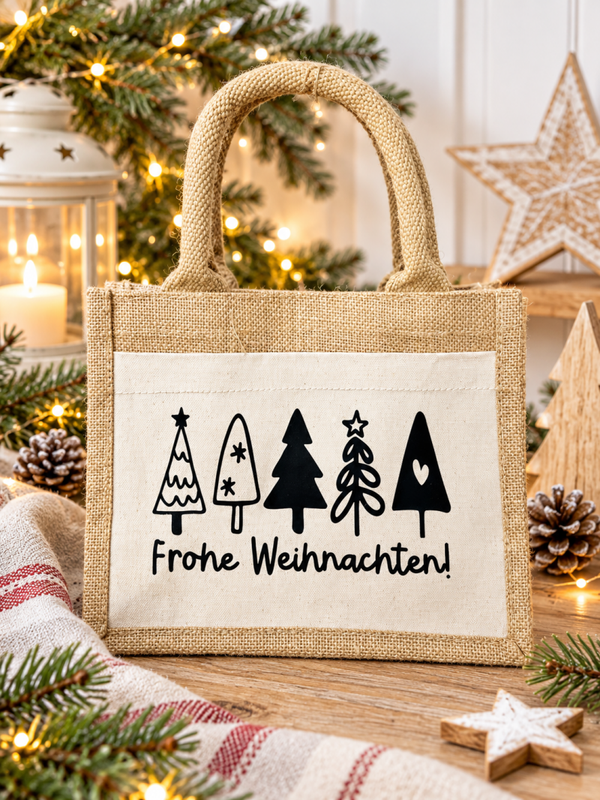 Jutetasche - Frohe Weihnachten