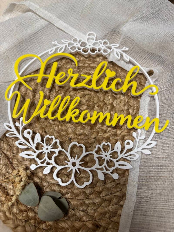 Schild - Herzlich Willkommen