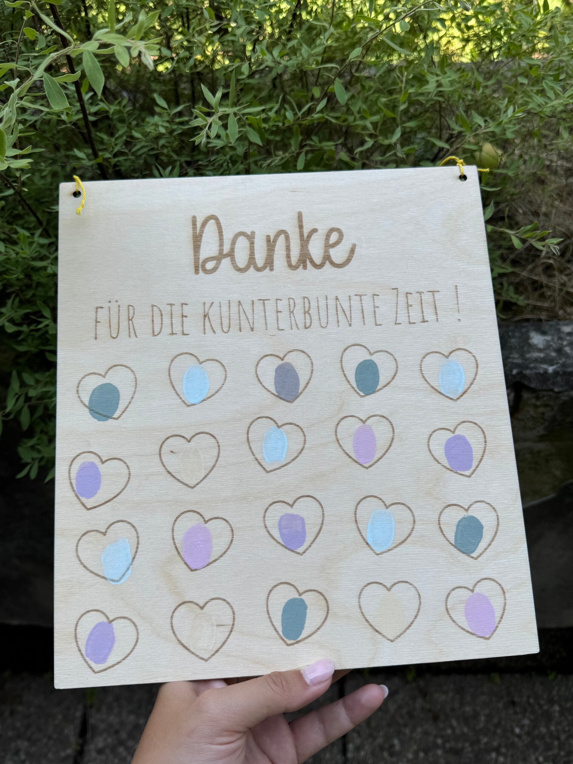 Schild - Abschied (Fingerabdruck)