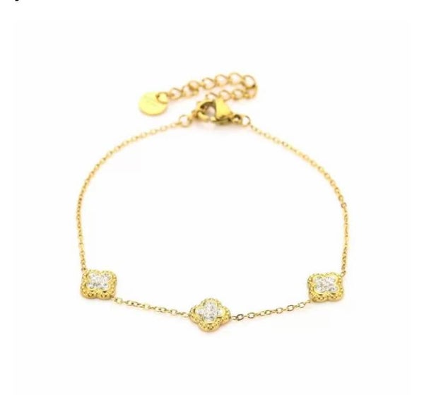 ❥armband - gouden klavers