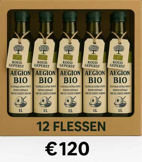 Olijfolie Extra Vierge Koud Geperst- Van de eerste Persing 100% BIO 1 liter x  12 stuks