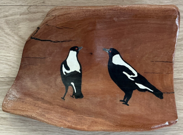 Painting on red gum.