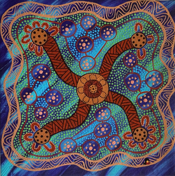Aboriginal wall art: Acrylic on canvas