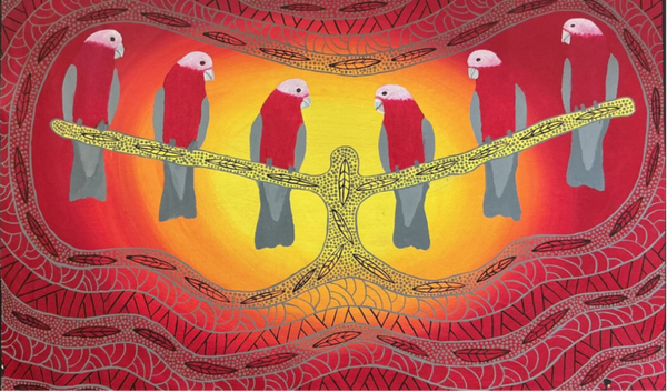 Aboriginal wall art: Acrylic on canvas.