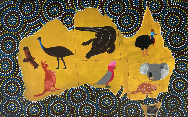 Aboriginal art: Acrylic on canvas