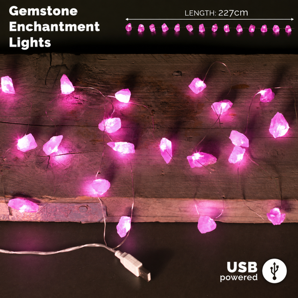 Rose Quartz Gemstone LED Lights