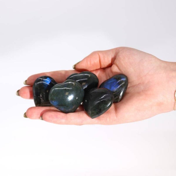Madagascar Labradorite Heart – Approx. 40mm