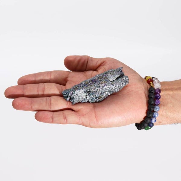 Titanium-Enhanced Seven Colour Chakra Stone – 7–10cm